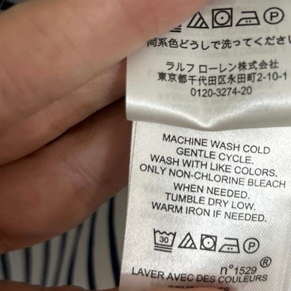 Lauren Ralph Lauren Navy White Striped Button Down Shirt Women’s Classic Fit XXL - Picture 10 of 12